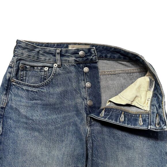 Everlane 90s Cheeky Straight Jeans Women’s 27 Crop Blue High Rise Button Fly - Picture 4 of 13